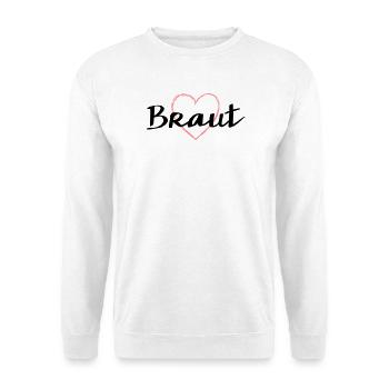 Braut Herz Herzmotiv Junggesellenabschied - Unisex Pullover - Weiß - Vorne