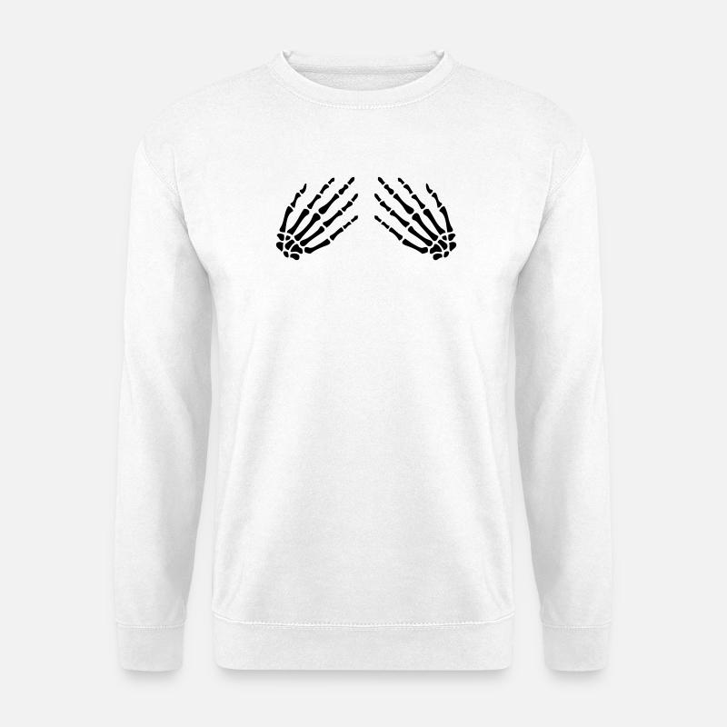 skelet_hand_vector - Unisex Pullover - Weiß