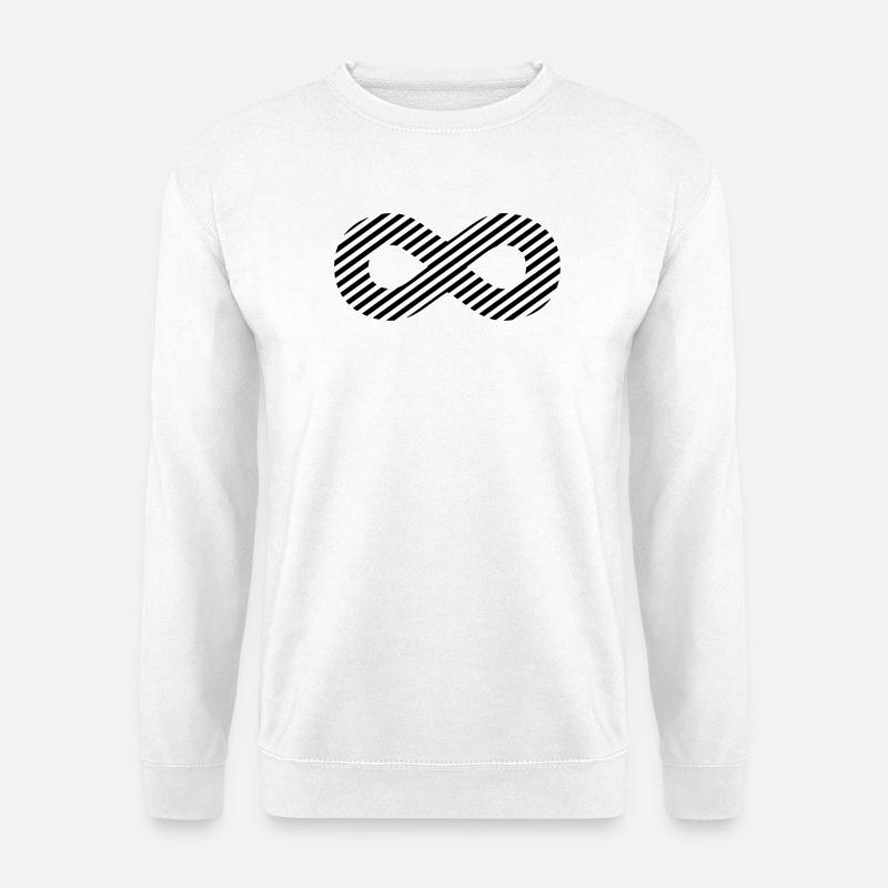 Signe de l'infini - rayures de modèle - Sweat-shirt Unisexe - blanc