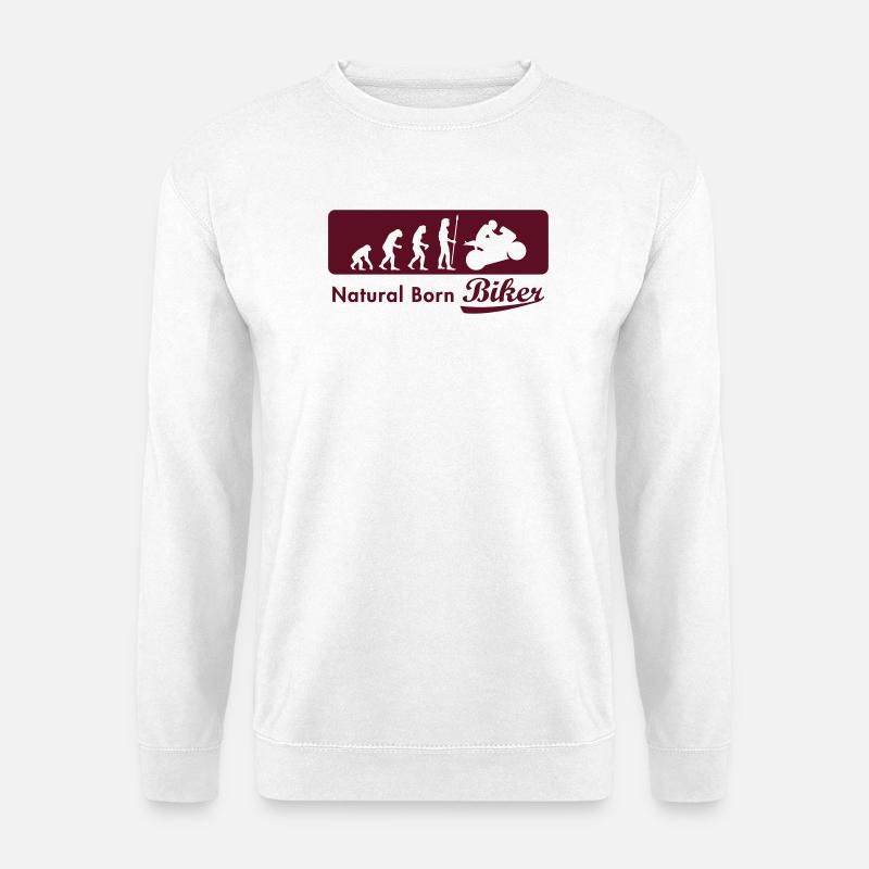 evolution_biker - Sweat-shirt Unisexe - blanc