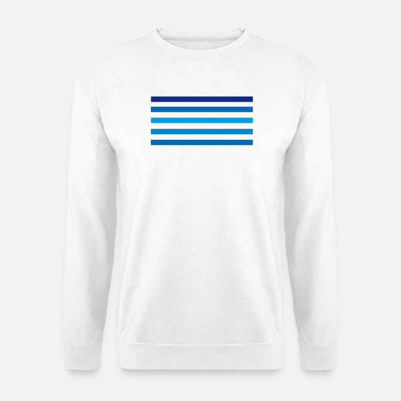Blaue Streifen Minimal - Unisex Pullover - Weiß