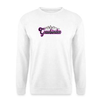 Graubünden Berglandschaft Schrift - Unisex Pullover - Weiß - Vorne