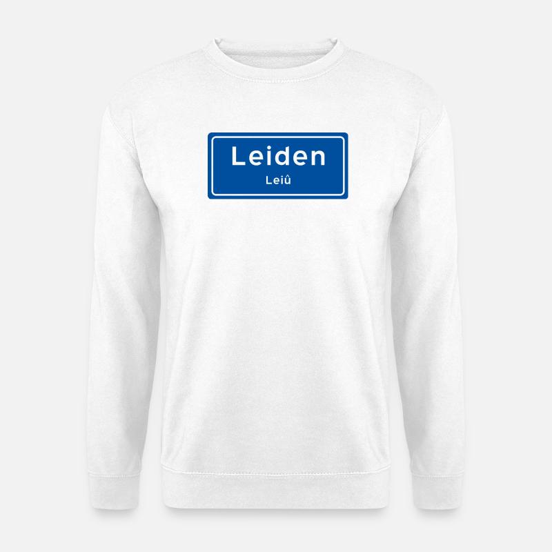 Leiden Ortsschild - Unisex Pullover - Weiß