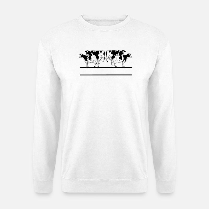 Four cow black and white monogram - Unisex Sweatshirt - white