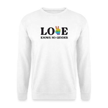 LGBT Pride Month - Love Knows No Gender - Unisex Sweatshirt - white - Front