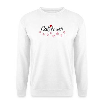 Amoureux des chats Coeur et Pattes - Sweat-shirt Unisexe - blanc - Devant