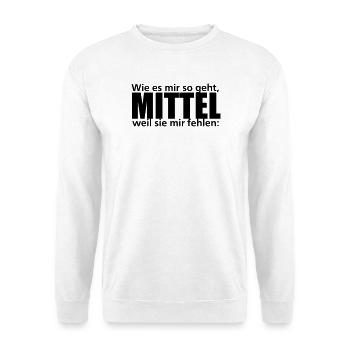 Mittel - Unisex Pullover - Weiß - Vorne