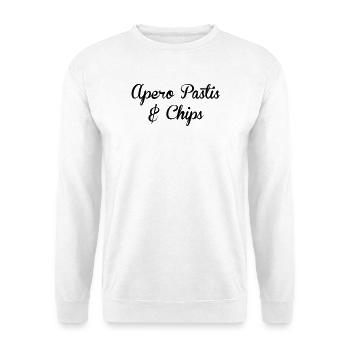 aperitif pastis and chips - Alcohol - Unisex Sweatshirt - white - Front