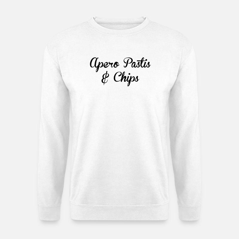 aperitif pastis and chips - Alcohol - Unisex Sweatshirt - white