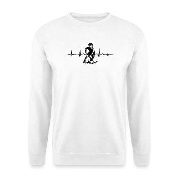 Motif emblématique du floorball - Sweat-shirt Unisexe - blanc - Devant