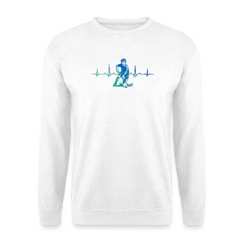 Minimalistisches Floorball Motiv - Unisex Pullover - Weiß - Vorne