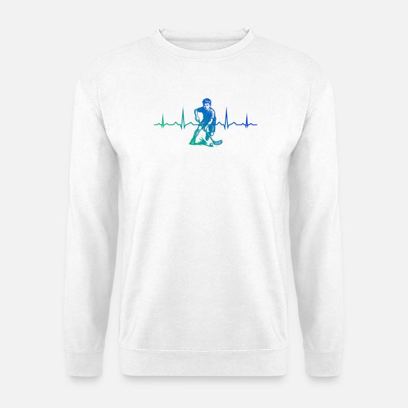 Minimalistisches Floorball Motiv - Unisex Pullover - Weiß