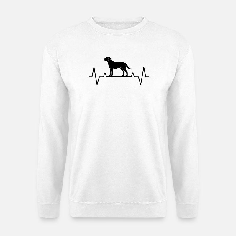 Geschenkidee Hundemama Labrador Herzschlag EKG - Unisex Pullover - Weiß