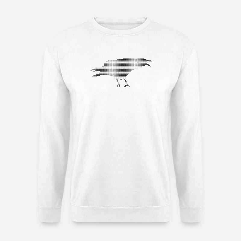 Raven Pixel Dot Silhouette - Unisex Pullover - Weiß