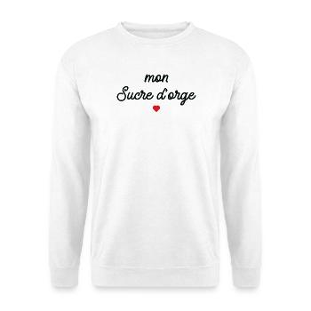 Mon Sucre d'Orge Script Cœur Rouge - Sweat-shirt Unisexe - blanc - Devant
