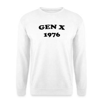 Gen X 1976 Retro Logo - Unisex Pullover - Weiß - Vorne