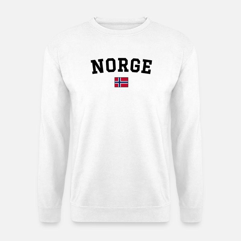 Norwegen Flagge Design Schwarz - Unisex Pullover - Weiß