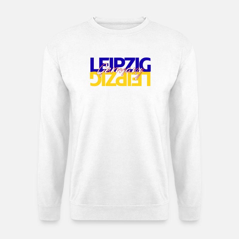 Leipzig Germany Schriftzug Overlay - Unisex Pullover - Weiß