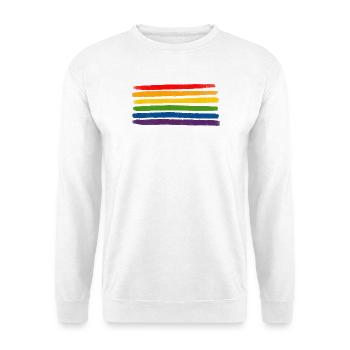 Regenbogenstreifen LGBTQIA+- - Unisex Pullover - Weiß - Vorne