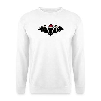 Fledermaus Weihnachtsmann Icon - Unisex Pullover - Weiß - Vorne - Alina (178cm) & Michal (187cm)