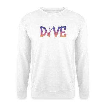 Dive - Diver Silhouette - Unisex Pullover - Weiß - Vorne - Alina (178cm) & Michal (187cm)