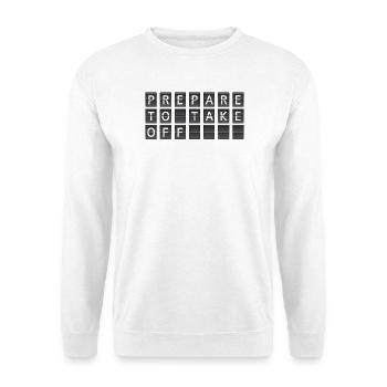 Bereit zum Abflug - Unisex Pullover - Weiß - Vorne - Alina (178cm) & Michal (187cm)