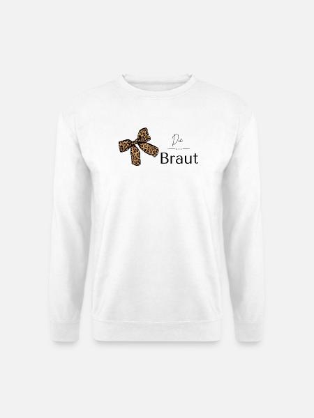 Braut T-Shirt, JGA, Leopardenschleife Druck - Unisex Pullover - Weiß