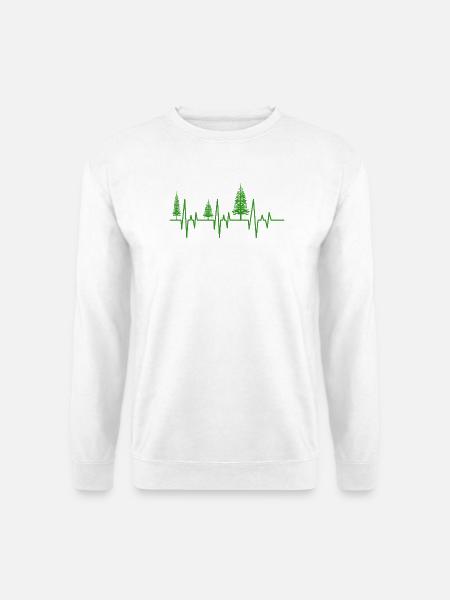 Bäume Herzschlag Wald EKG - Unisex Pullover - Weiß