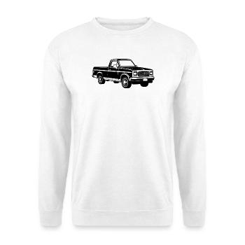Pickup-Truck-Straßenwagen - Unisex Pullover - Weiß - Vorne - Alina (178cm) & Michal (187cm)