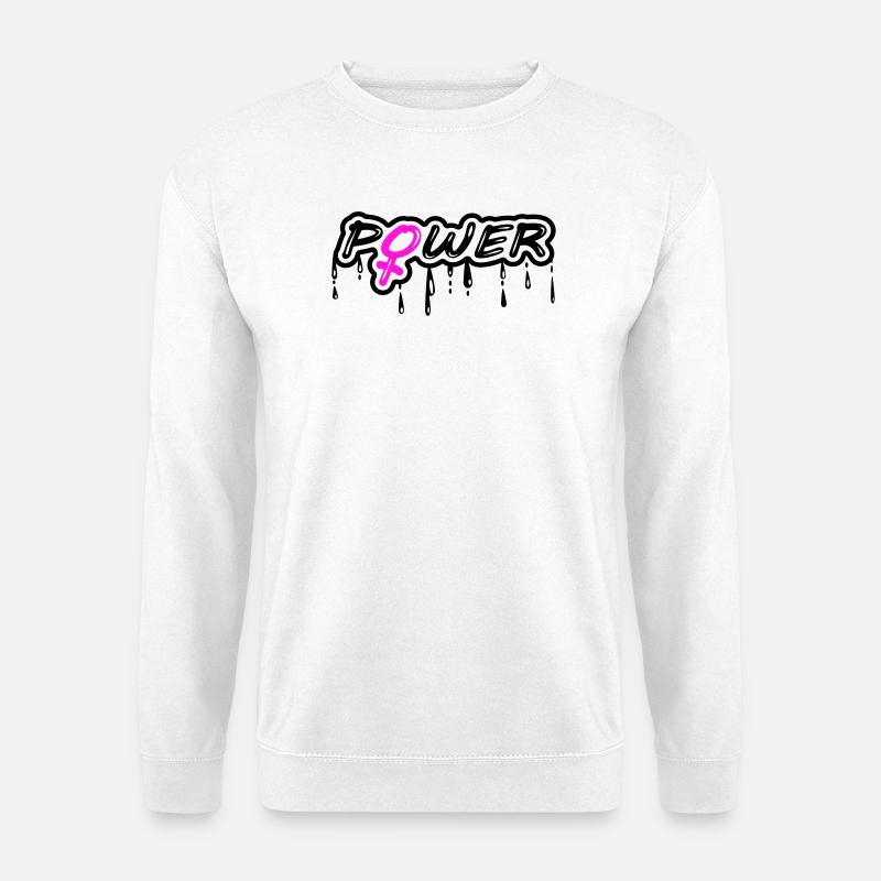 Frauenpower Mädchenpower Power mit weiblich Symbol - Unisex Pullover - Weiß