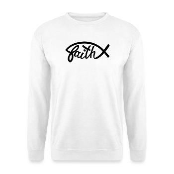 Vertrauen Sie auf Jesus Chritus Logo - Unisex Pullover - Weiß - Vorne