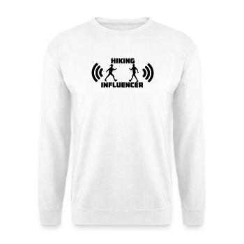 Marcher avec le texte Logo de l’influenceur de randonnée - Sweat-shirt Unisexe - blanc - Devant