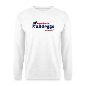 Französische Bulldogge Logo - Unisex Pullover - Weiß - Vorne