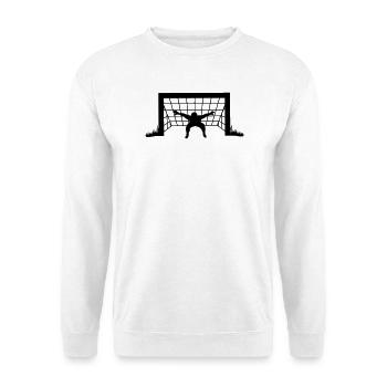 Gardien de but avec les mains larges silhouette d’ombre transparente - Sweat-shirt Unisexe - blanc - Devant
