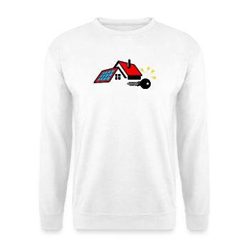 Clé pour la nouvelle maison avec panneaux solaires - Sweat-shirt Unisexe - blanc - Devant