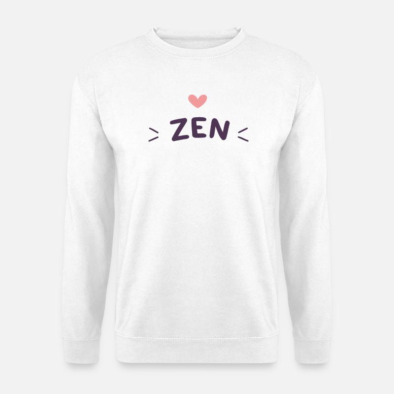 Zen Herz Lila - Unisex Pullover - Weiß