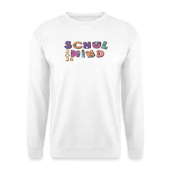 Schulkind 2026  Bunte Buchstaben - Unisex Pullover - Weiß - Vorne