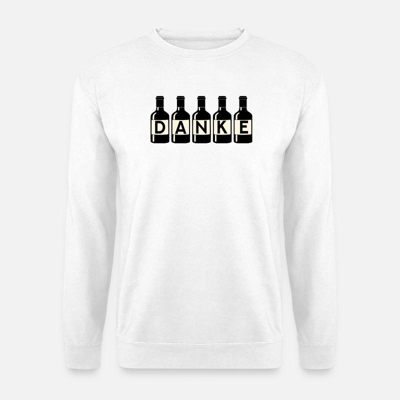 Dankeschön Danke Weinflaschen - Unisex Pullover - Weiß
