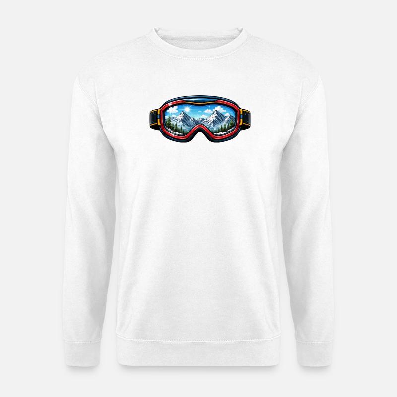  Skibrille Landschaft - Unisex Pullover - Weiß