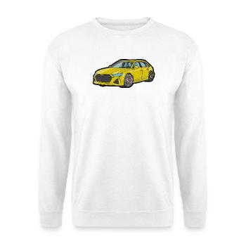 Yellow Sports Car Illustration - Unisex Sweatshirt - white - Front