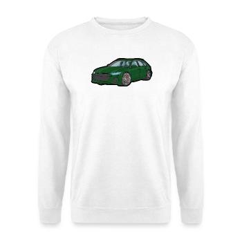 Green sports car station wagon - Unisex Sweatshirt - white - Front