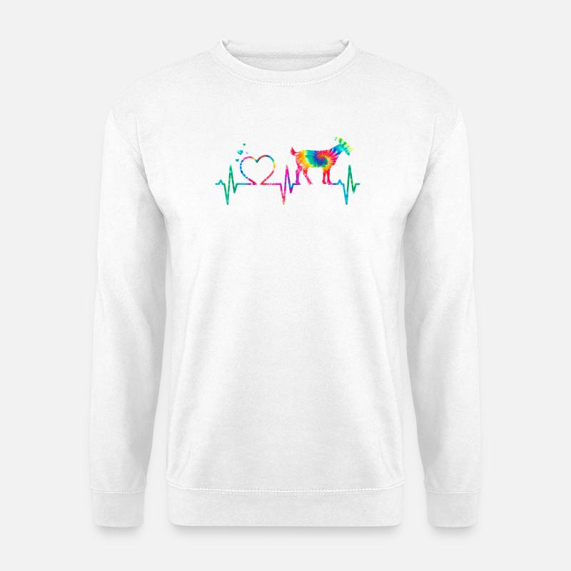 Regenbogenherzziege - Unisex Pullover - Weiß