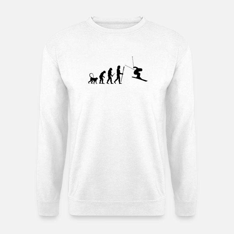 Évolution du skieur - Sweat-shirt Unisexe - blanc