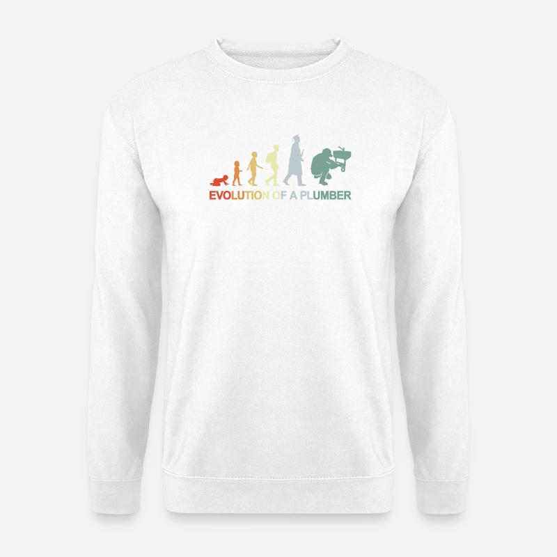 Plumber Evolution - Unisex Sweatshirt - white