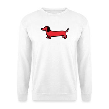 Vecteur de profil teckel de chien de chasse - Sweat-shirt Unisexe - blanc - Devant