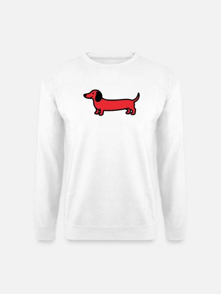 Hunting Dog Dachshund Profile Vector - Unisex Sweatshirt - white