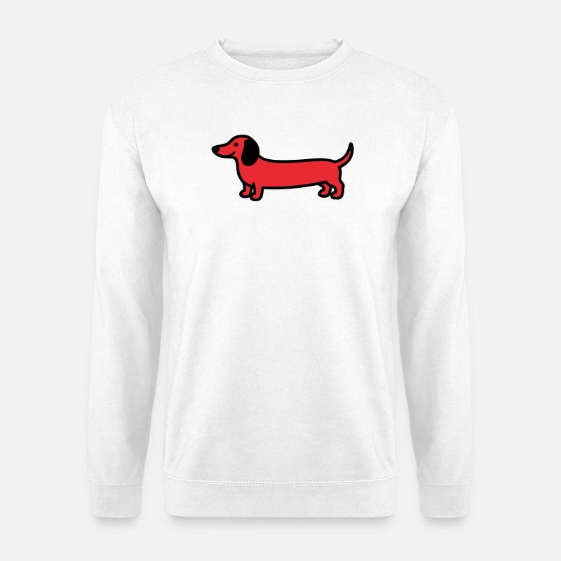 Hunting Dog Dachshund Profile Vector - Unisex Sweatshirt - white