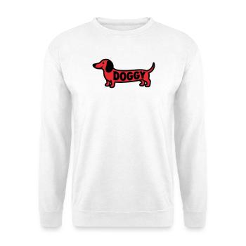 Dackel Hund Doggy Spruch Rot - Unisex Pullover - Weiß - Vorne