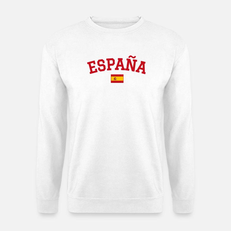 Spain Flag Design Red - Unisex Sweatshirt - white