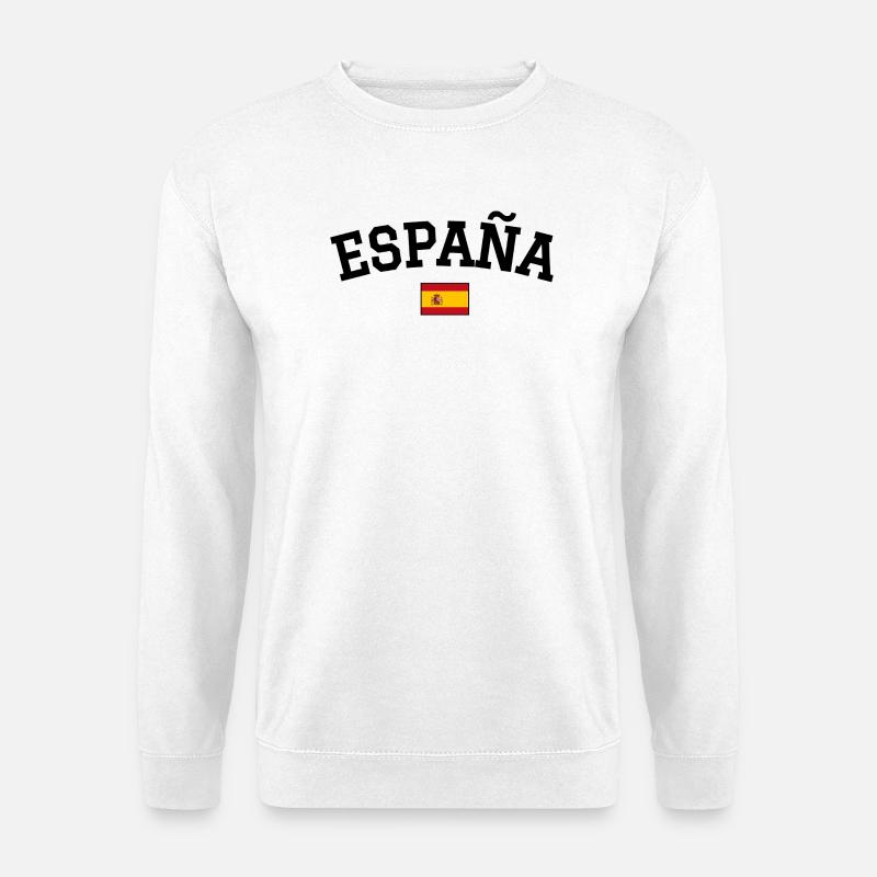 Spain Flag Design Black - Unisex Sweatshirt - white